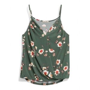 Warm Green Floral Stitch Fix Tank - Size 1X